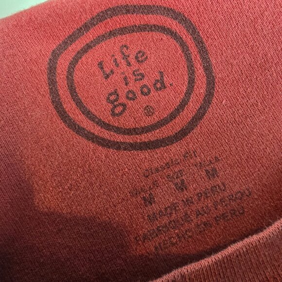 Life Is Good Mens Size Medium Red Mr Fix It Graphic T-Shirt Drill Tool Dad Tee 1 - Picture 8 of 9
